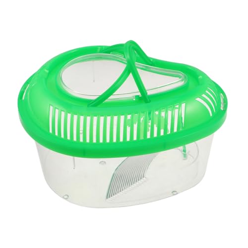 Yardwe Kompakte Reptilienbox mit Belüftung und Sonnenbadeplattform Tragbarer Transportbehälter für Schildkröten Garnelen und Goldfische Grün von Yardwe