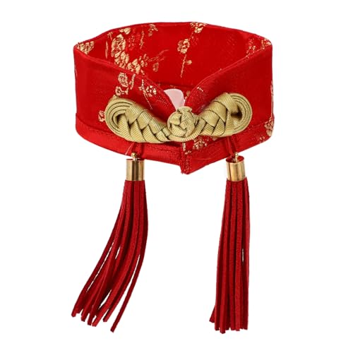 Yardwe Haustierhalsband Neujahr Dekorative Fliege Rotes Katzenhalsband Quaste S Für Den Alltag Und Feierlichkeiten von Yardwe