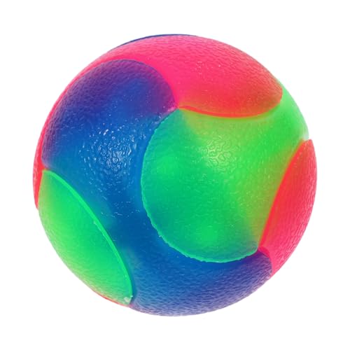 Yardwe Leuchtender Spielball für Hunde Interaktives Gummiballspielzeug Elastisch für Kleine Hunde und Katzen Fördert Aktives bei Dunkelheit von Yardwe