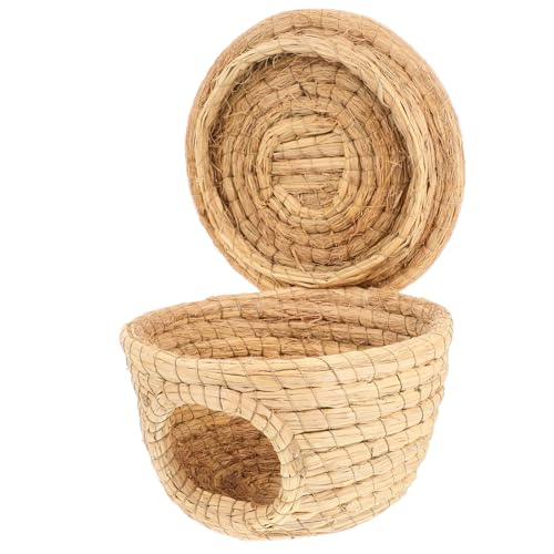 Yardwe Handgewebtes Strohnest Für Kleintiere – Meerschweinchen Hamsterbett Versteck Yardwe Handgewebtes Strohnest Für Kleintiere – Meerschweinchen Hamsterbett Versteck von Yardwe