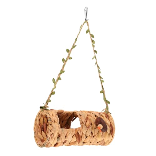 Yardwe Papagei Hängematte Hasenkäfig Haustier Hamsterkäfig Papageientunnel Hamster-Tunnel-hängematte Hamster-Labyrinth-Rohr Rattan-papagei-hängematte Hängematten Hölzern von Yardwe
