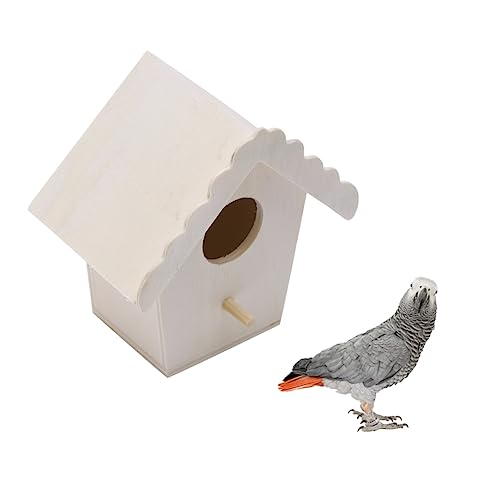 Yardwe Käfig Für Vogelhäuschen Aus Holz Vogelnest Für Kleine Und Mittelgroße Haustier-vögel Mit Holz-Dach AST-Design Für Standhilfe Bruthilfe Für von Yardwe