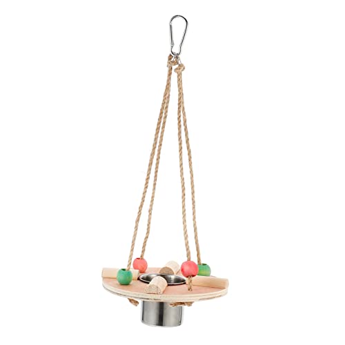 Yardwe Papageien Schaukel Fütterung Tasse Edelstahl Vogel Lebensmittel Container Barsch Papagei Spielzeug Hängen Feeder Für Vögel von Yardwe