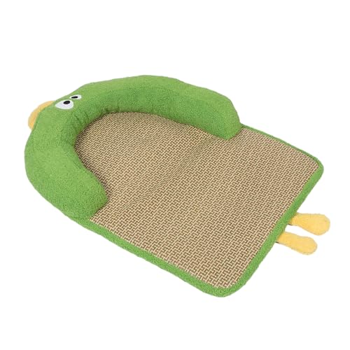 Yardwe Rattan Kühlmatte Haustier Hundematte mit Kissen Atmungsaktive Langlebige rutschfeste Sommer Schlafmatte für Katzen und Hunde Kühlendes Pet Pad für Innen und Außen Grün von Yardwe