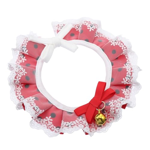 Yardwe Rotes Katzenhalsband mit Spitzen Tupfen Schleife Glocke Verstellbar Stilvolles Kostümzubehör für Geburtstagsfeier Hochzeit Weihnachten und Fotoshootings Yardwe Rotes Katzenhalsband mit Spitzen Tupfen Schleife Glocke Verstellbar Stilvolles Kostümzubehör für Geburtstagsfeier Hochzeit Weihnachten und Fotoshootings von Yardwe