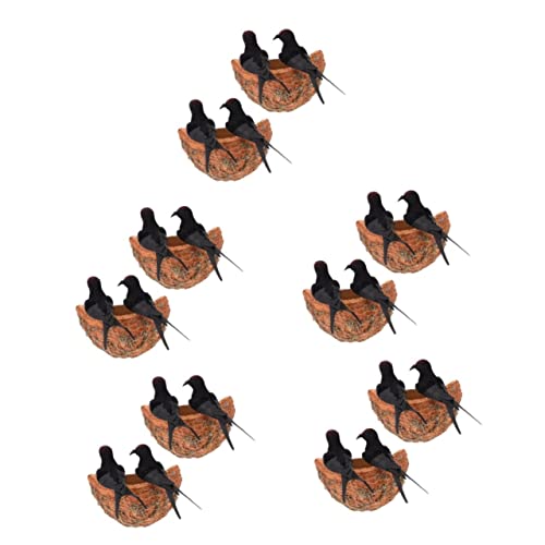 Yardwe Simuliertes Schwalbennest Artificiales para Dekoration Für Zuhause Outdoor-Dekoration 10 Sets Schwalbenvogelfigur Osterdekoration Osterei-Dekorationsset Lehrform von Yardwe