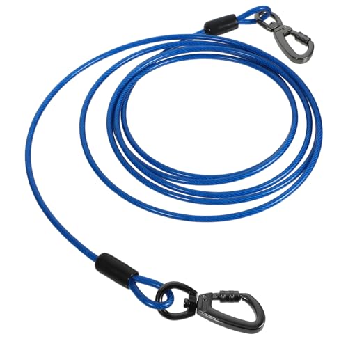 Yardwe Trainingsleine für Outdoor Aktivitäten Lange Wasserfeste Doppelte Karabinerleine aus Robustem Kleinblau für Training und mit Mehreren Hunden von Yardwe