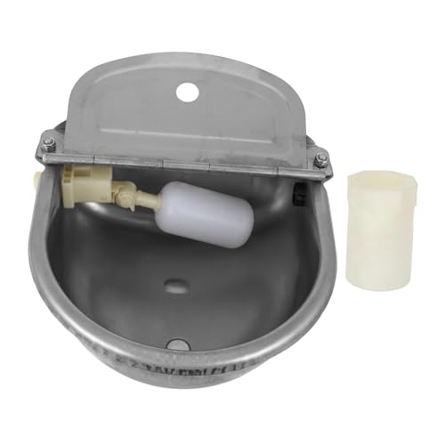 Yardwe Trinkbrunnen Aus Edelstahl Tränkewerkzeug Für Vieh Schwimmerauslass Wasserzufuhr Trinkbrunnen Für Nutztiere Tränkebehälter Für Rinder Wasserbrunnen Für Vieh Rostfreier Stahl Silver von Yardwe