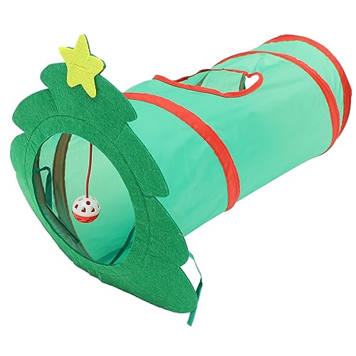 Yardwe Tunnelröhre Für Katzen Hundenapf Dreieckig Hundebarriere Für Autos Spielzeug Für Kätzchen Spielzeug Für Haustiere Katzentunnel Im Freien Spielzeuge Faltbar Weihnachtsbaum Polyester von Yardwe