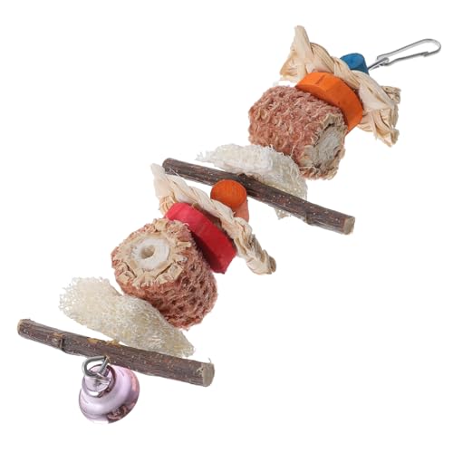 Yardwe Papageienvogelspielzeug Hängen Klettern Spielzeug Für Papageien Kauen Spielzeug Vogel Käfig Papagei Nahrungssuche Holz Vogel Käfig Versorgung von Yardwe