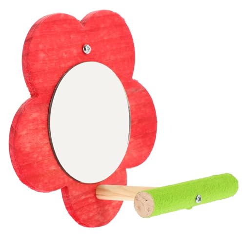 Yardwe Vogelspielzeug Mit Spiegel Und Sitzstange Interaktives Papageienaccessoire Aus Naturholz Für Wellensittiche Und Kleine Vögel Fördert Training Und Entspannung Farbenfrohes Design von Yardwe