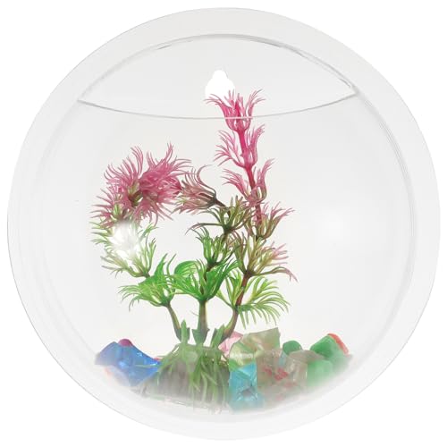 Yardwe Wand Goldfischglas für den einzug acrylvasen Wandmontierte Blumenvase Home Decoration gartenrechen Aquarium Party Teich Dekorationen Kleine Acrylvase dekorative Acrylvase von Yardwe
