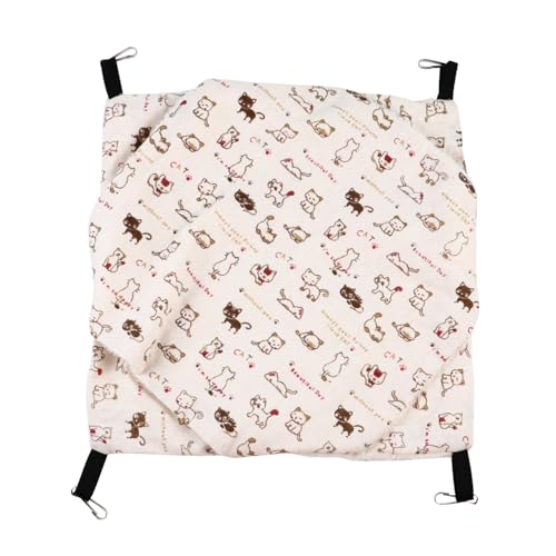 Yardwe Warme Hängematte Hängendes Hängemattenbett Für Kleine Haustiere Hängematte Für Hamster Hamsterkäfig-hängematte Für Kleine Haustiere Baumwolle Beige von Yardwe