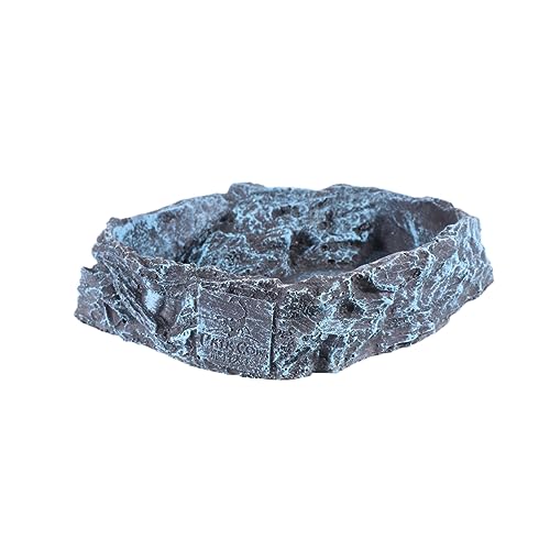 Yardwe Reptilien-Futter Und Wasserschale Für Terrarien Große Strapazierfähige Schüssel Aus Harz Für Schildkröten Eidechsen Frösche Zum Trinken Baden Und Sonnenbaden von Yardwe