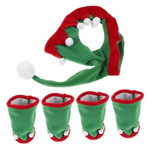 Yardwe Weihnachtliches Pferde-kostümset mit Atmungsaktivem Hut und Beinwickeln Festliche Pferde-Parade Dekoration für Tierkostüm und Beinschutz für Party und Training von Yardwe
