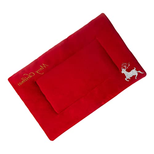 Yardwe Plüsch Haustiermatte Weihnachtsdesign Dicke Warme Schlafmatte Für Katzen Und Hunde Waschbar Bequem Für Kalte Tage Großes Kissen Für Gesunde Ruheplätze von Yardwe