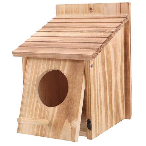 Yardwe Wetterfestes Vogelhaus Aus Holz Hängendes Nistkasten Für Garten Bausatz Für Wildvögel Geflochtenes Vogelhaus Für Den Außenbereich Futterstation Mit Haken Zum Aufhängen von Yardwe