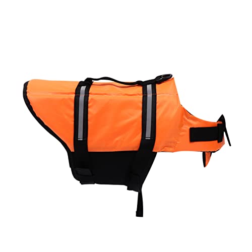 Yardwe für Haustiere Hund kühlmatte wasserspender für Hunde Schwimmbad hundewarnwesten Hundeschwimmweste Badeanzug für Haustiere Hund Sommer Schwimmweste Oxford-Stoff Orange von Yardwe