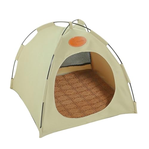 Katzen Kühlzelt Passiv Kühlendes Katzenhaus – Atmungsaktives, Faltbares Zelt Ohne Strom, Werkzeuglose Montage, Waschbar, Leicht & Tragbar, Hitzeschutz für Balkon & Zuhause (Beige, XL) von Yaroja