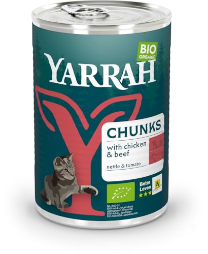 Yarrah Bio Katze Dose Bröckchen Huhn mit Rind (6 x 405 gr) von Yarrah