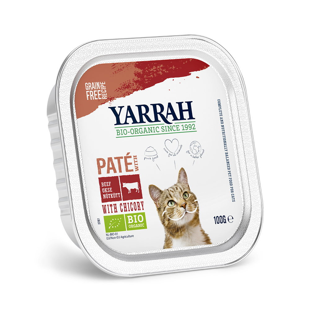 Sparpaket Yarrah Bio 12  x 100 g - Pâté: Bio-Rind mit Bio-Zichorie von Yarrah