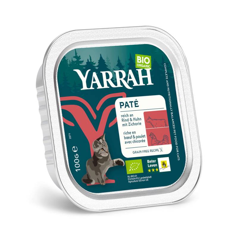 Sparpaket Yarrah Bio 12  x 100 g - Pâté: Bio-Rind mit Bio-Zichorie von Yarrah