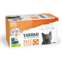 Sparpaket Yarrah Bio 48 x 100 g - Pate-Mix (Bio Rind, Bio Huhn + Lachs) von Yarrah