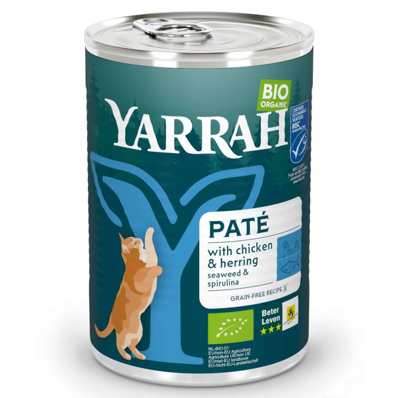 Sparpaket Yarrah Bio Pâté  12 x 400 g - Bio-Huhn & Fisch von Yarrah