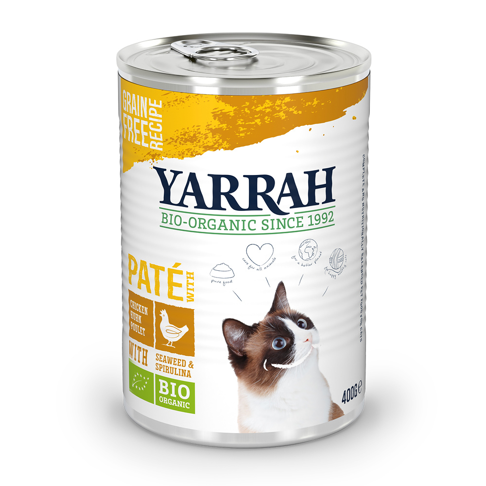Sparpaket Yarrah Bio Pâté  12 x 400 g - Mix Bio Huhn + Fisch von Yarrah