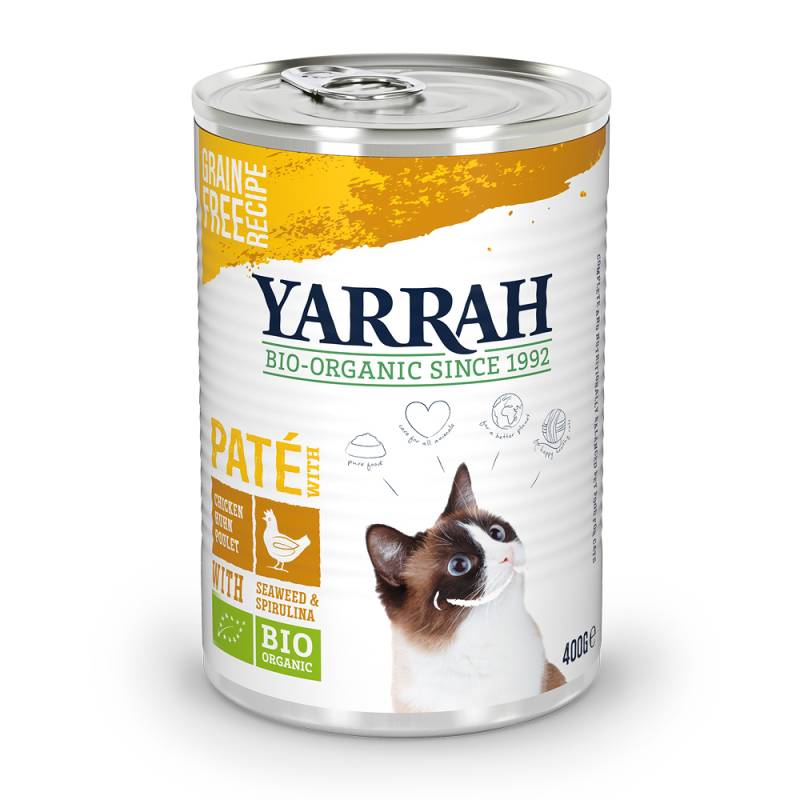 Sparpaket Yarrah Bio Pâté  24 x 400 g - Mix Bio-Huhn + Fisch von Yarrah