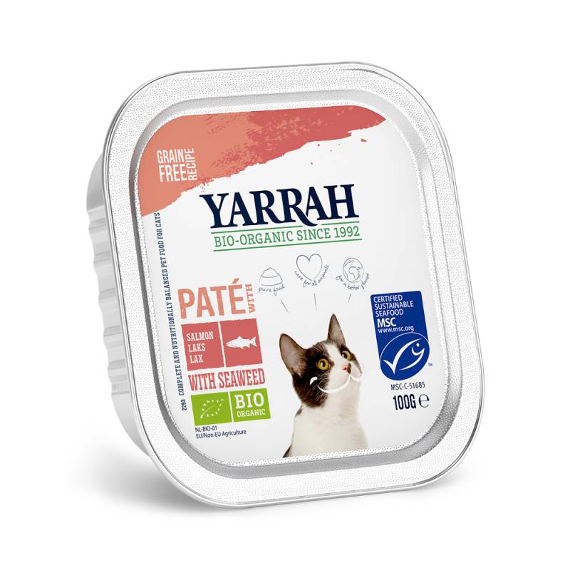 Sparpaket Yarrah Bio 12  x 100 g - Pâté: Lachs mit Bio-Meeresalge von Yarrah