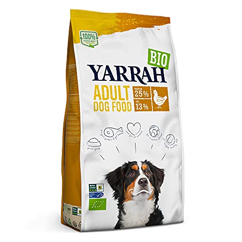 Yarrah Adult Nahrhaftes Bio-Trockenfutter für Hunde – für alle Erwachsenen Hunde | Exquisite Biologische Hundebrocken mit Huhn, 5kg | 100% biologisch & frei von künstlichen Zusätzen von Yarrah