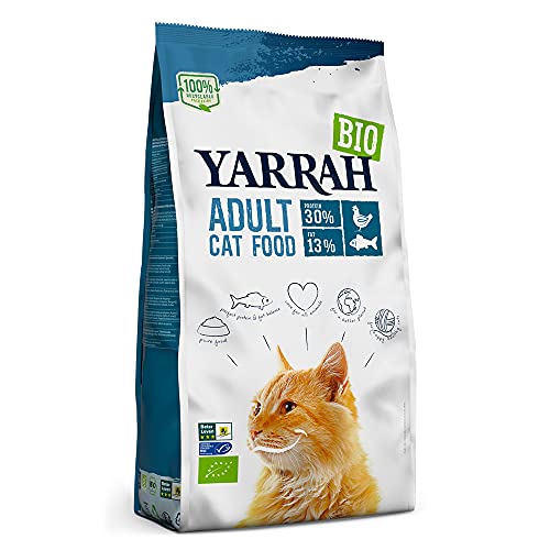 Yarrah Bio Katzenfutter trocken | Hochwertiges Premium Trockenfutter für Katzen | Hoher Nährstoffanteil | Futter für Katzen ab 12 Wochen mit Bio-Huhn und MSC Fisch, 6kg von Yarrah