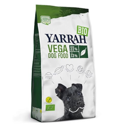 YARRAH Vega Vegetarisches Bio-Trockenfutter für Hunde – für alle Rassen und Altersgruppen | Exquisite Biologische Hundebrocken, 10kg | 100% biologisch & frei von künstlichen Zusätzen von Yarrah