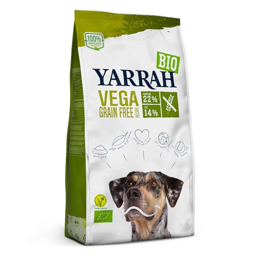 YARRAH Vega Vegetarisches Bio-Trockenfutter für Hunde – für alle Rassen und Altersgruppen | Exquisite Biologische Hundebrocken, 10kg | 100% biologisch, getreidefrei & frei von künstlichen Zusätzen von Yarrah