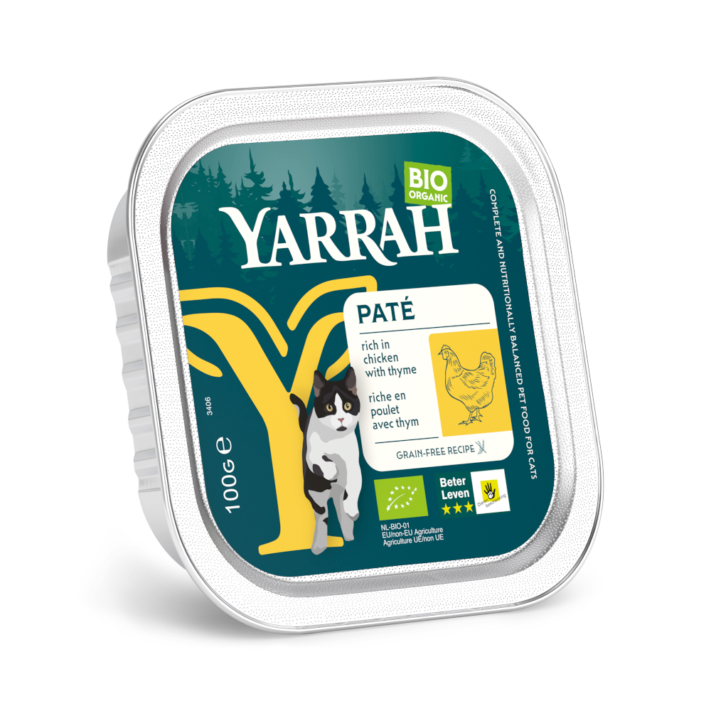 Yarrah BIO Paté 16 x 100 g - Bio-Huhn & Bio-Thymian von Yarrah