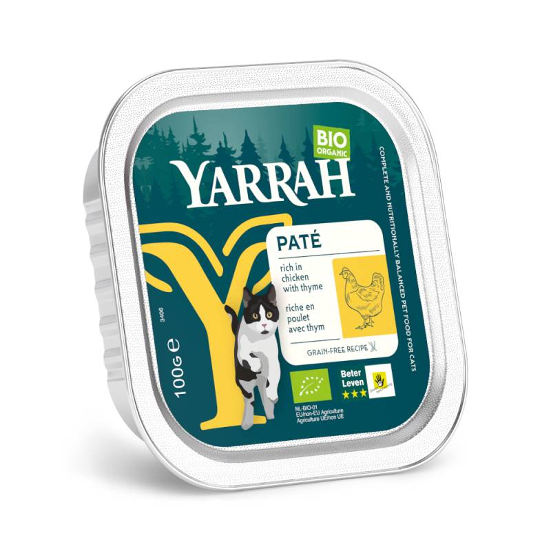 Yarrah BIO Paté 16 x 100 g - Bio-Huhn & Bio-Thymian von Yarrah