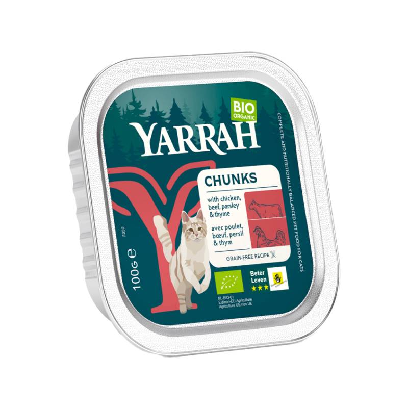 Yarrah Bio Chunks Katzenfutter - Schälchen - Huhn & Rind - 16 x 100 g Yarrah Bio Chunks Katzenfutter - Schälchen - Huhn & Rind - 16 x 100 g von Yarrah