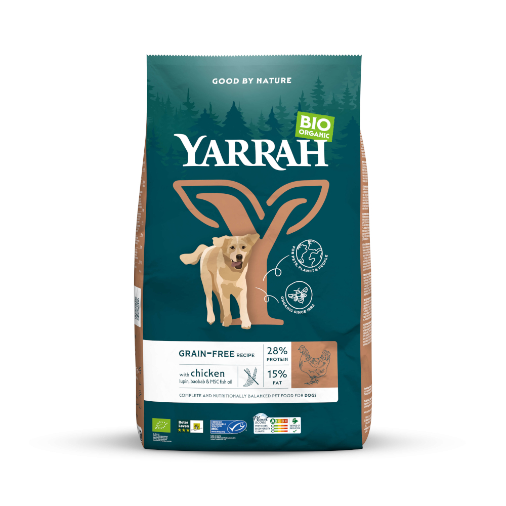 Yarrah Bio Getreidefrei mit Bio Huhn - 10 kg von Yarrah