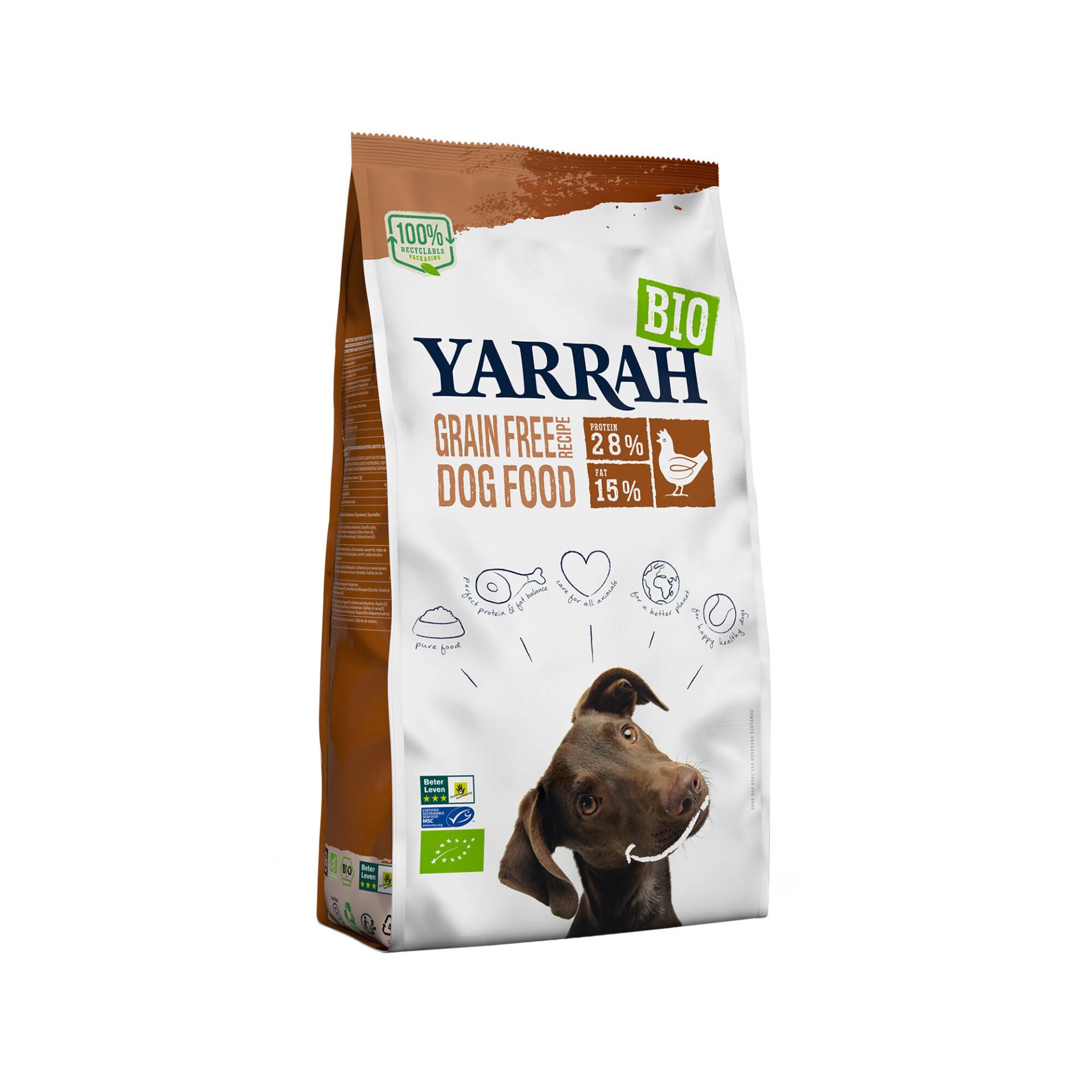 Yarrah Bio Getreidefreies Hundefutter - Hühnchen & Fisch - 2 kg von Yarrah