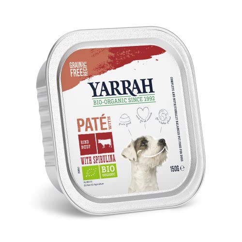 Yarrah Bio Hund Schale Pastete getreidefrei Rind, 150g, 12er Pack (12 x 150g) 150 g von Yarrah