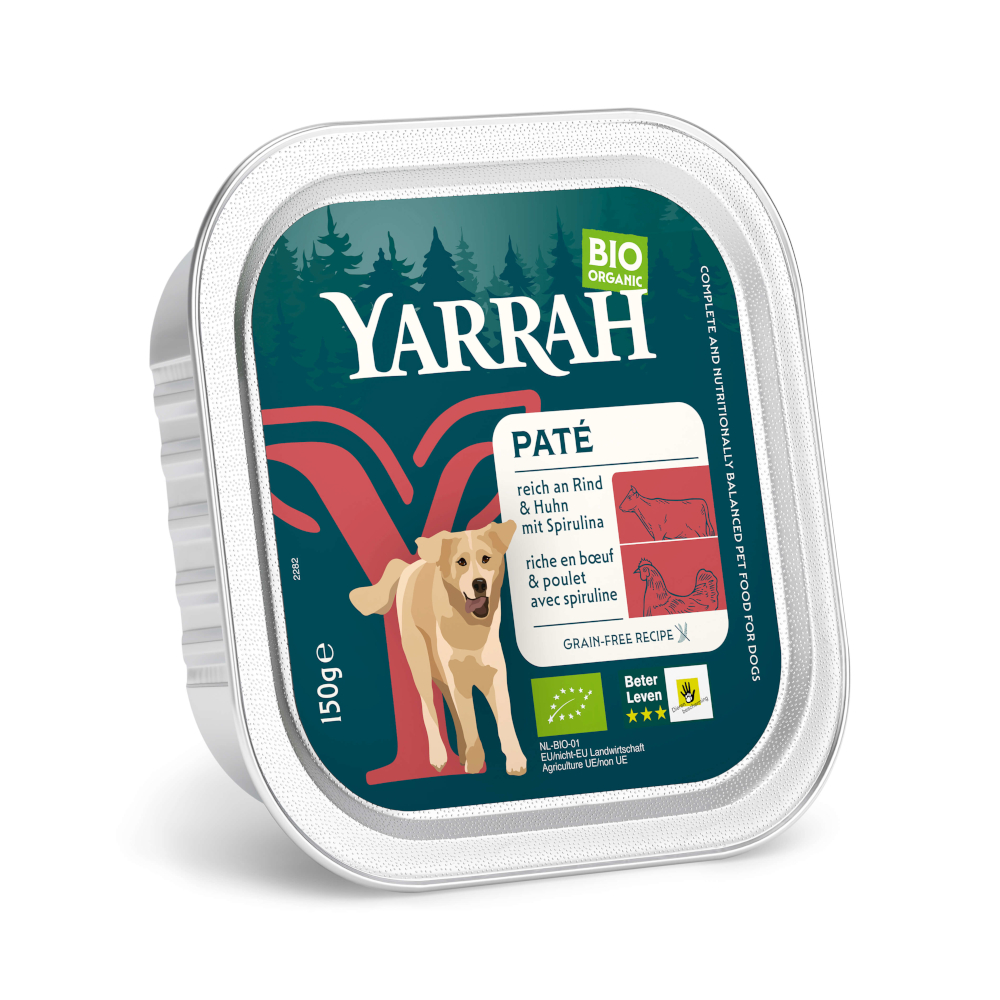 Yarrah Bio Paté 12 x 150 g - Bio-Huhn mit Bio-Meeresalgen von Yarrah