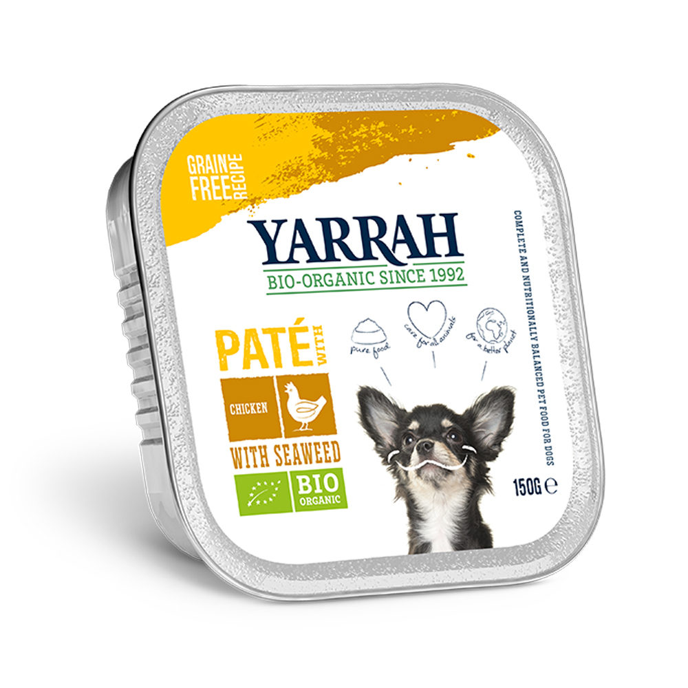Yarrah Bio Paté Hundefutter - Schälchen - Huhn & Alge - 12 x 150 g von Yarrah