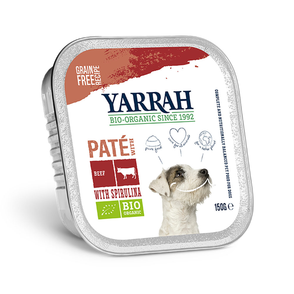 Yarrah Bio Paté Hundefutter - Schälchen - Rind und Huhn - 12 x 150 g von Yarrah