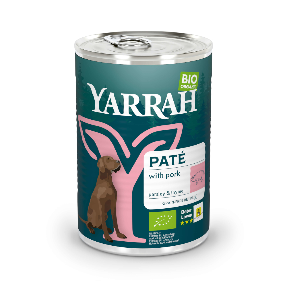 Yarrah Bio Paté mit Schwein - Sparpaket: 12 x 400 g von Yarrah