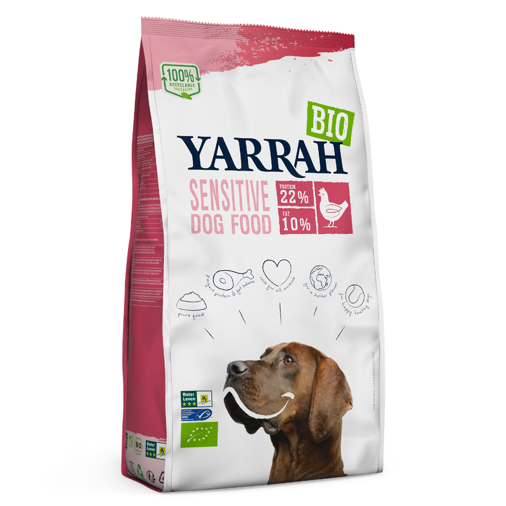 Yarrah Bio Sensitive mit Bio Huhn & Bio Reis - Sparpaket: 2 x 10 kg von Yarrah