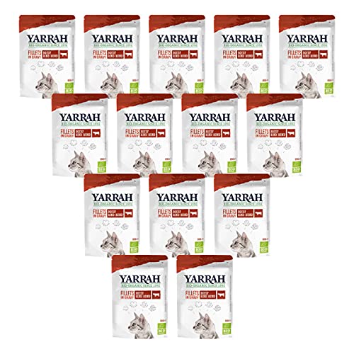 Yarrah - Katzenfutter Pouchbag Filets mit Rind in Soße Bio - 85 g - 14er Pack von Yarrah