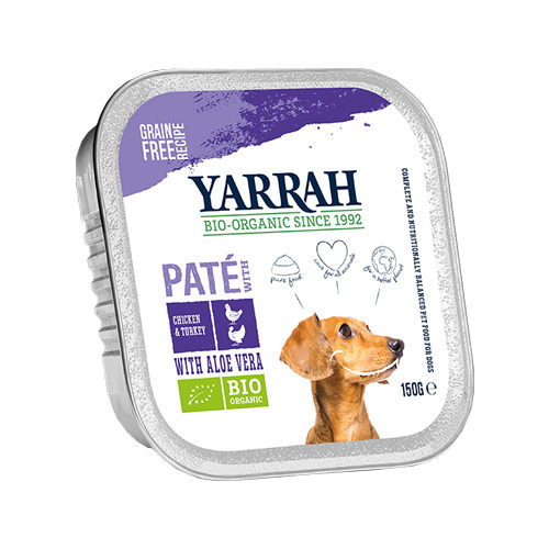 Yarrah Multipack Bio Paté Hundefutter - Schälchen - Huhn & Pute - 6 x 150 g von Yarrah