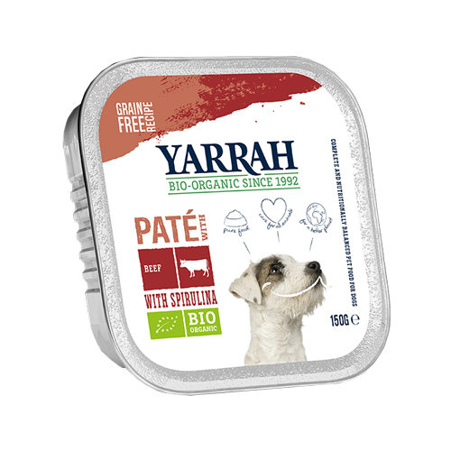 Yarrah Multipack Bio Paté Hundefutter - Schälchen - Rind - 6 x 150 g von Yarrah