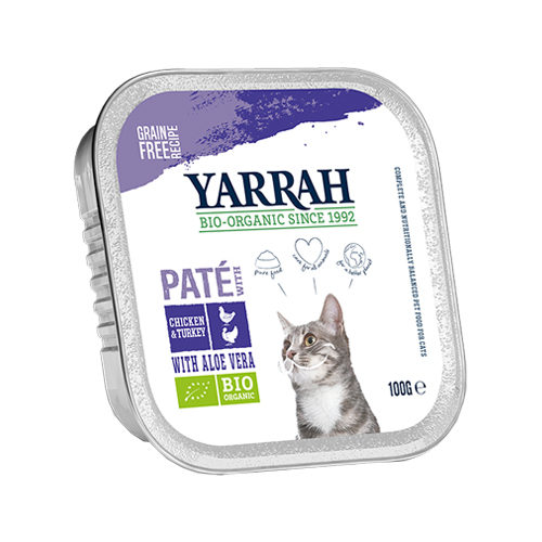 Yarrah Multipack Bio Paté Katzenfutter - Huhn & Pute - 8 x 100 g von Yarrah